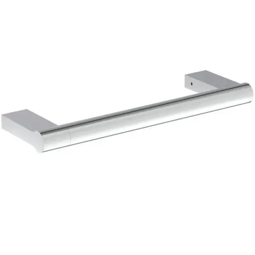 Chromfarbener Wandgriff von Ideal Standard, mit schlichtem Design und passenden Befestigungselementen, geeignet zur Unterstützung beim Ein- und Aussteigen aus der Badewanne.